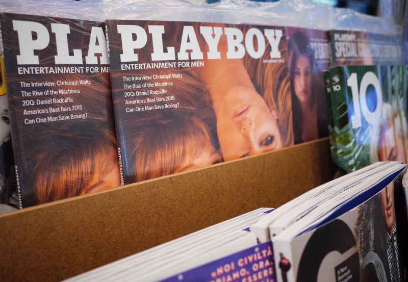 Imagem mostra a edição de novembro da Playboy exposta em uma livraria em Bethesda, no estado de Maryland