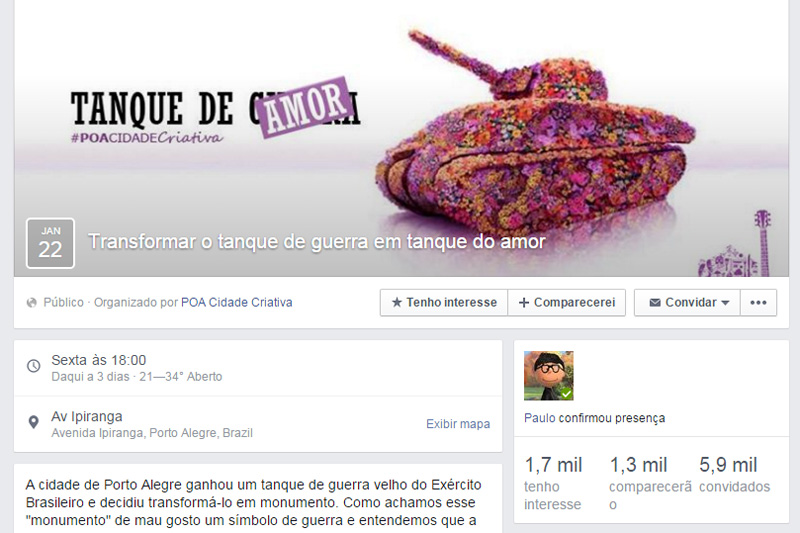 Manifesta��o convocada no Facebook planejava fazer uma interven��o art�stica no ve�culo militar