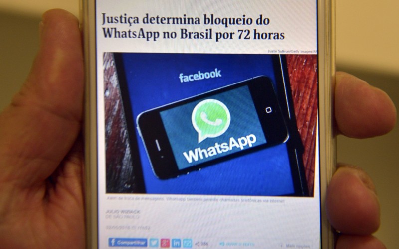  Brasília - Justiça de Sergipe determina bloqueio do aplicativo WhatsApp por 72 horas, em medida cautelar expedida pelo juiz Marcel Montalvão, da comarca de Lagarto (José Cruz Agência Brasil)  