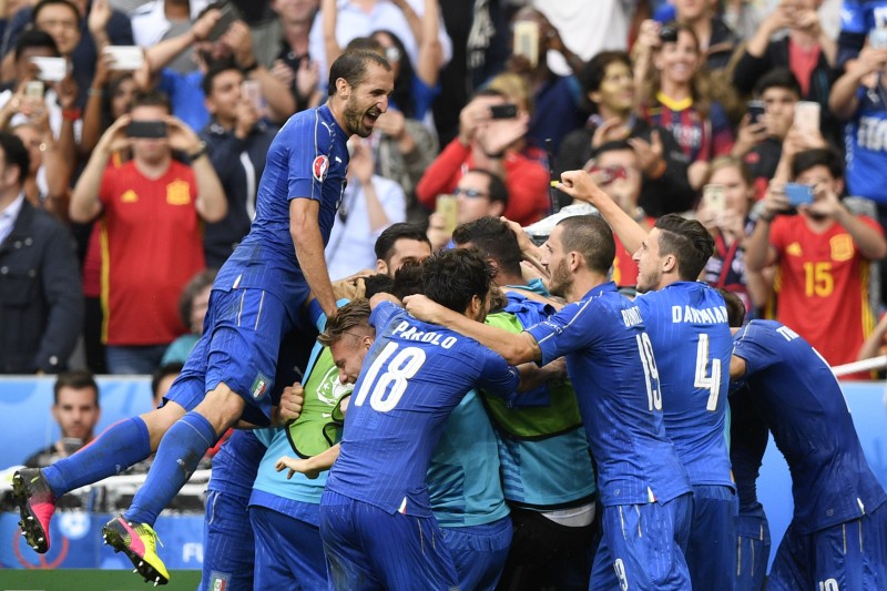 A seleção da Itália esbanjou superioridade nos primeiros minutos da partida 