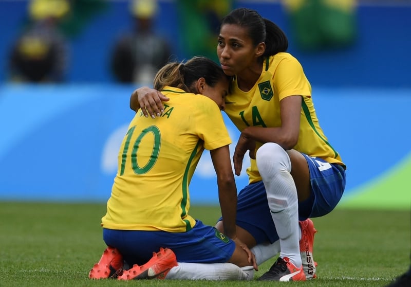 O Brasil perdeu, na disputa dos p�naltis, por 4 a 3