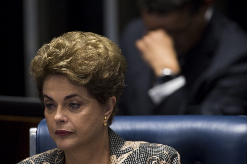  Brasília - A presidenta afastada, Dilma Rousseff, faz sua defesa durante sessão de julgamento do impeachment no Senado (Marcelo Camargo/Agência Brasil)  