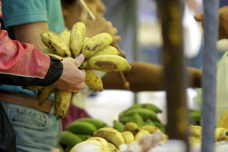 Entre os sete produtos que recuaram, o pre�o da banana ficou 15,82% mais barato no m�s passado