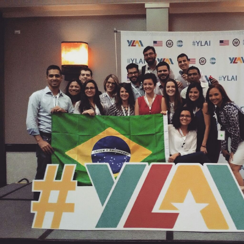 A empreendedora com a delegação brasileira nos Estados Unidos