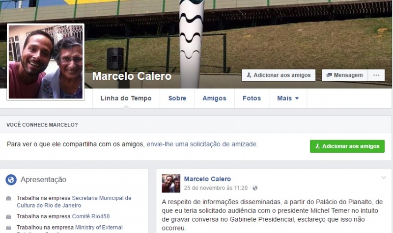 No Facebook, Marcelo Calero desmente que esteja agindo para ajudar PSDB