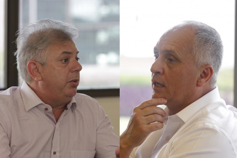 Pedro Affatato e Marcelo Medeiros (d) disputam o pleito colorado
