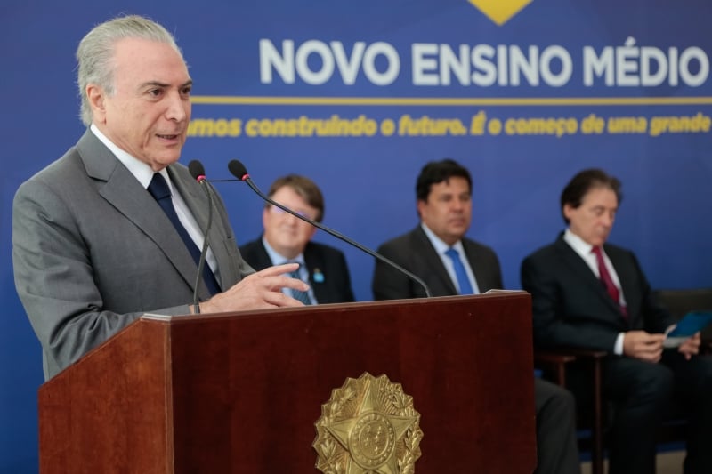 Temer defendeu em sua fala que é preciso modernizar a educação no Brasil