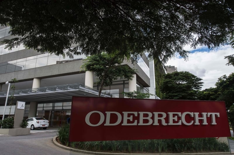 View of the headquarters of Brazilian construction giant Odebrecht SA in Sao Paulo, Brazil on March 2, 2017.
For years, Brazil-based Odebrecht, one of the region's biggest construction companies, landed huge public works contracts across Latin America by paying hundreds of millions of dollars in bribes. / AFP PHOTO / NELSON ALMEIDA
      Caption