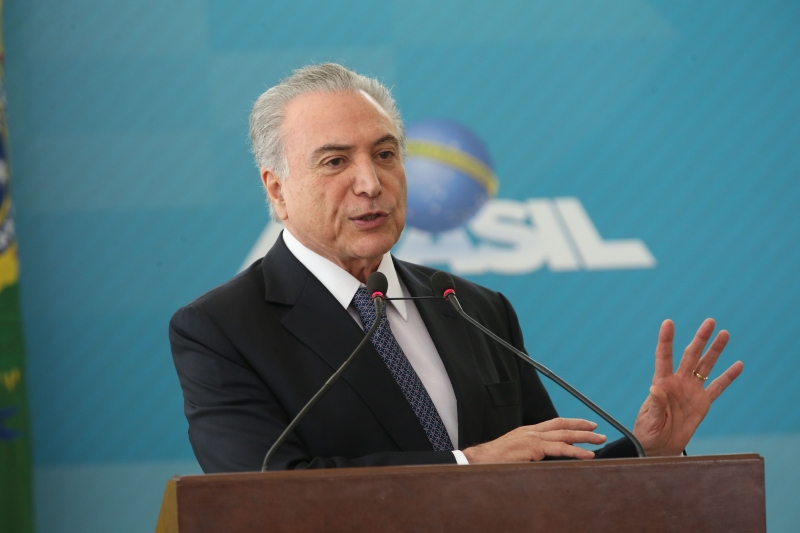 Brasília - Presidente Michel Temer discursa na cerimônia de lançamento do Novo Processo de Exportações do Portal Único de Comércio Exterior (Antonio Cruz/Agência Brasil)