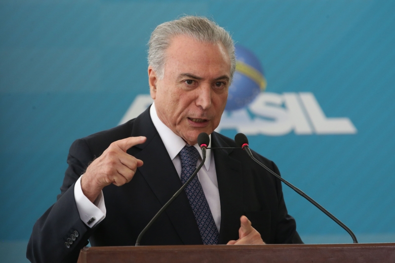Brasília - Presidente Michel Temer discursa na cerimônia de lançamento do Novo Processo de Exportações do Portal Único de Comércio Exterior (Antonio Cruz/Agência Brasil)