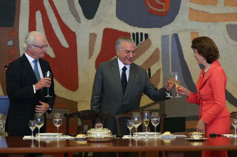 Brasília - Presidente Michel Temer durante almoço em homenagem ao rei Carlos Gustavo e à rainha Sílvia da Suécia, no Palácio Itamaraty (Antonio Cruz/Agência Brasil)