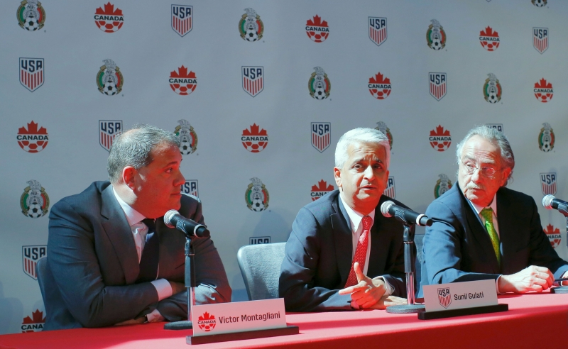  Estados Unidos, Canadá e México anunciaram em Nova Iorque o projeto de uma candidatura única para a Copa do Mundo