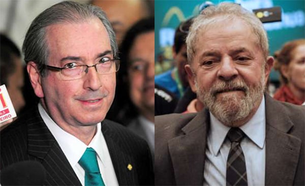 Montagem fotos de Lula e Eduardo Cunha para usar em site e Facebook em matéria de lista sigilosa do Fachin STF