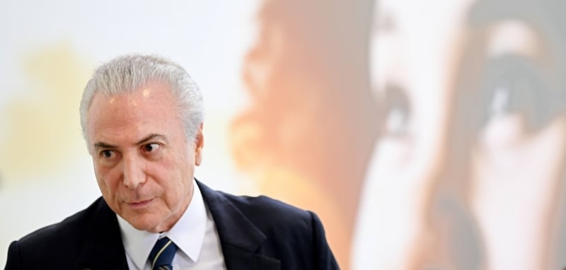Brazilian president Michel Temer takes part in the 