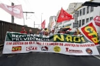Centrais sindicais protestam contra a reforma da Previd�ncia 