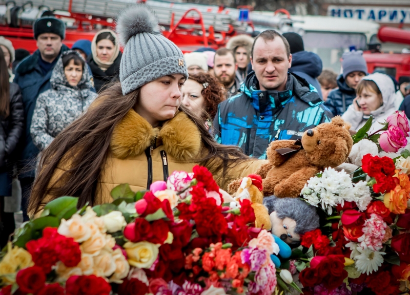 Russos prestaram homenagens �s v�timas da trag�dia em Kemerovo